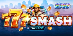 Tampilan visual slot 777 Smash dengan tema konstruksi dan bola penghancur